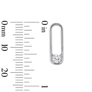 Sterling Silver CZ Paper Clip Studs