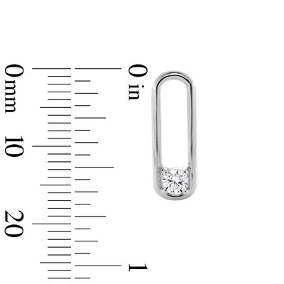 Sterling Silver CZ Paper Clip Studs