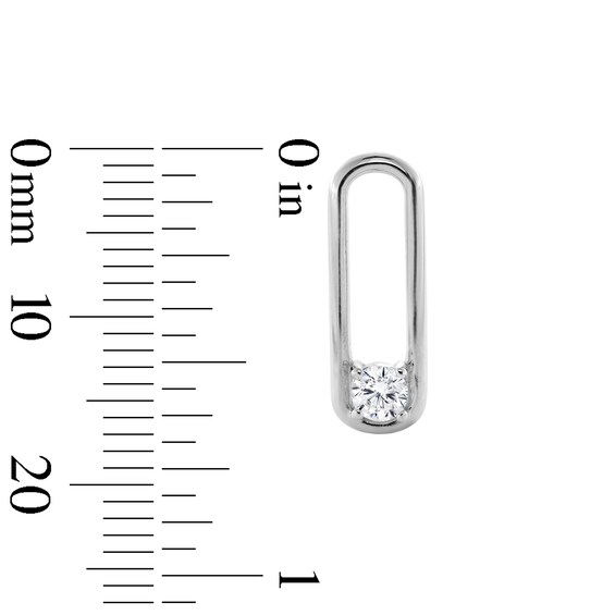 Sterling Silver CZ Paper Clip Studs
