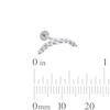Thumbnail Image 2 of Solid Titanium CZ Multi-Stone Curved Cartilage Earring - 18G 5/16"