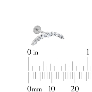 Solid Titanium CZ Graduated Curved Cartilage Stud - 18G 5/16"