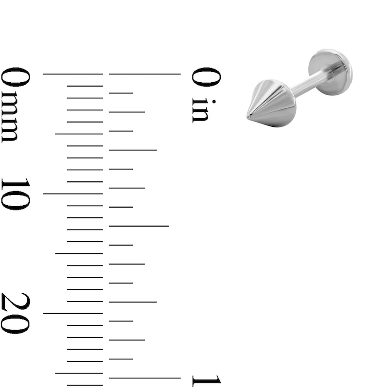 Main Image 2 of Solid Titanium Spike Cartilage Earring - 18G 5/16"