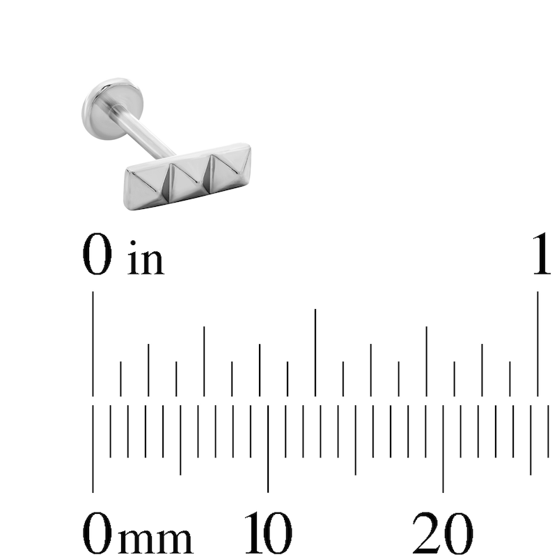 Main Image 2 of Solid Titanium Pyramid Bar Cartilage Earring- 18G 5/16"