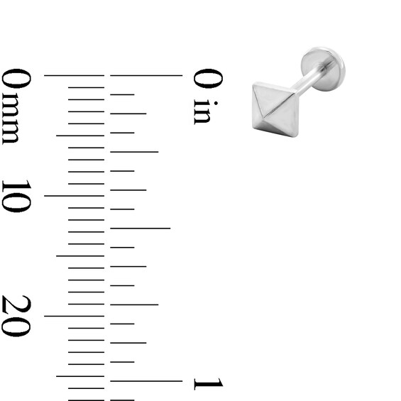 Solid Titanium Pyramid Cartilage Stud - 18G 5/16"