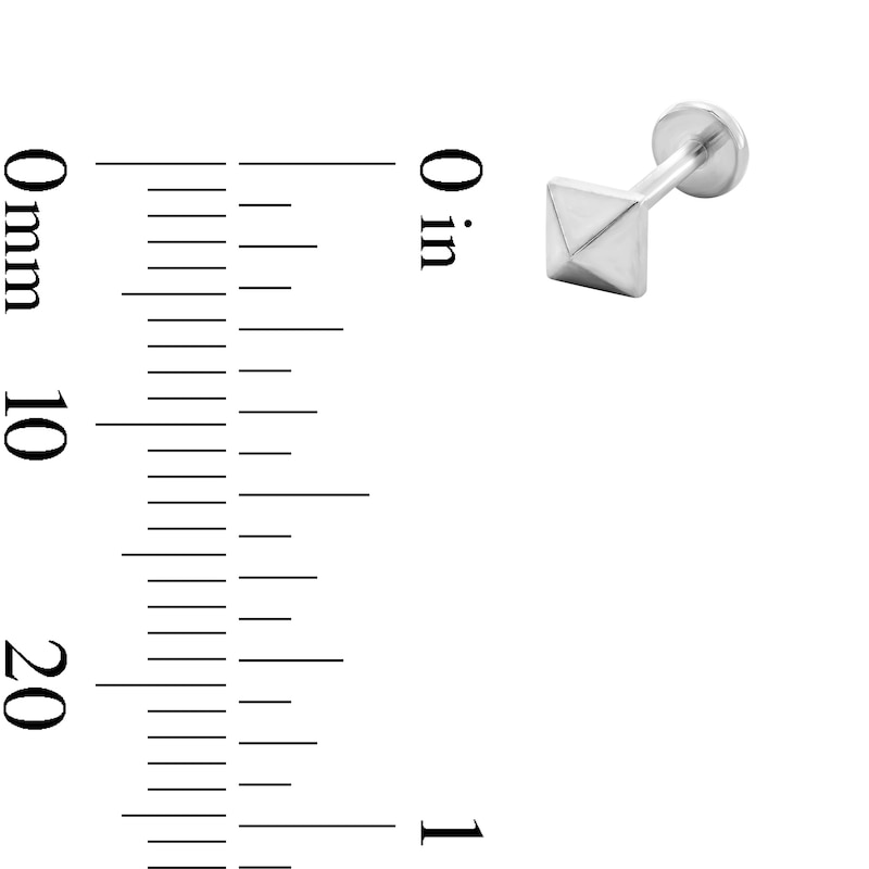 Main Image 2 of Solid Titanium Pyramid Cartilage Earring - 18G 5/16"