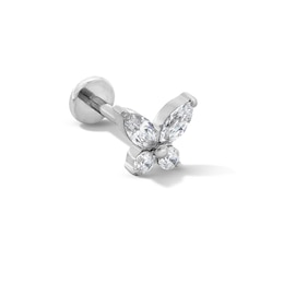 Titanium CZ Marquise and Round Cartilage Stud - 18G 5/16”