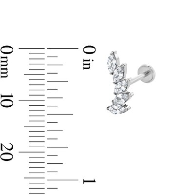 Solid Titanium CZ Marquise Crawler Cartilage Stud - 18G 5/16"