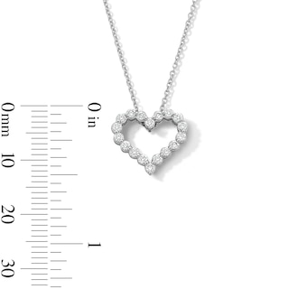 Sterling Silver 1/4 CT. T.W. Lab-Grown Diamond Open Heart Pendant - 18"