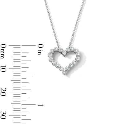 Sterling Silver 1/4 CT. T.W. Lab-Grown Diamond Open Heart Pendant - 18"