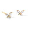Thumbnail Image 1 of 10K Solid Gold CZ Butterfly Studs