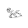 Thumbnail Image 1 of Solid Titanium CZ Marquise and Round Curved Leaf Cartilage Stud - 18G 5/16"