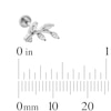 Thumbnail Image 2 of Solid Titanium CZ Marquise and Round Curved Leaf Cartilage Stud - 18G 5/16"