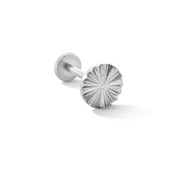 Solid Titanium Corrugated Disc Cartilage Earring - 18G 5/16"