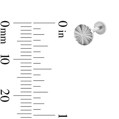 Solid Titanium Corrugated Disc Cartilage Stud - 18G 5/16"