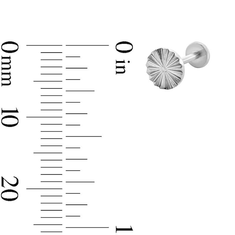 Main Image 2 of Solid Titanium Corrugated Disc Cartilage Stud - 18G 5/16"