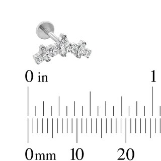 Solid Titanium CZ Curved Cartilage Stud - 18G 5/16"