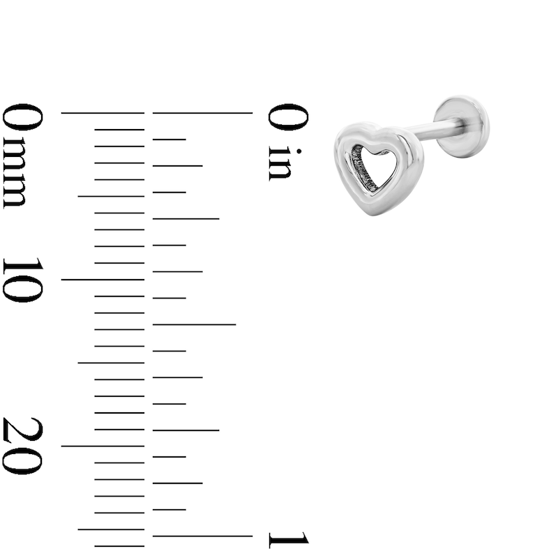 Main Image 2 of Solid Titanium Heart Cartilage Earring - 18G 5/16"