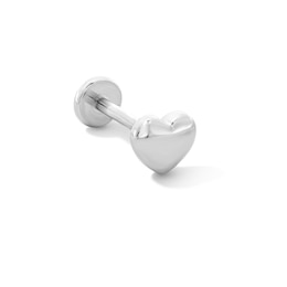 Solid Titanium Puffed Heart Cartilage Earring - 18G 5/16"