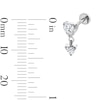 Thumbnail Image 2 of Solid Titanium CZ Heart Dangle Cartilage Stud - 18G 5/16"