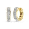 Thumbnail Image 1 of 10K Gold 1/4 CT. T.W. Lab-Grown Diamond Double Row Huggie Hoops