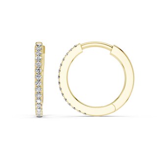 10K Gold 1/8 CT. T.W. Lab-Grown Diamond Single Row Huggie Hoops
