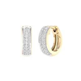 10K Gold 1/3 CT. T.W. Lab-Grown Diamond Double Row Huggie Hoops