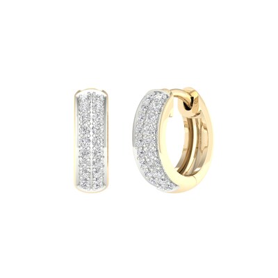 10K Gold 1/3 CT. T.W. Lab-Grown Diamond Double Row Huggie Hoops