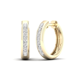 10K Gold 1/4 CT. T.W. Lab-Grown Diamond Single Row Huggie Hoops