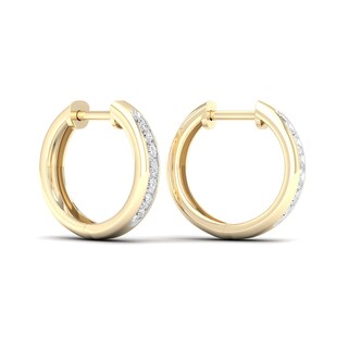 10K Gold 1/4 CT. T.W. Lab-Grown Diamond Single Row Huggie Hoops