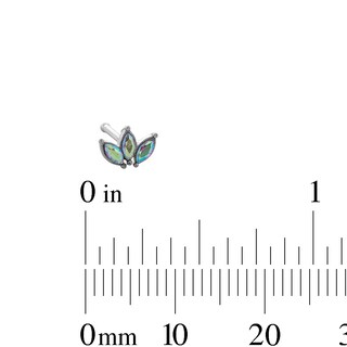 Stainless Steel CZ Lotus Flower and Studs Nose Set - 20G