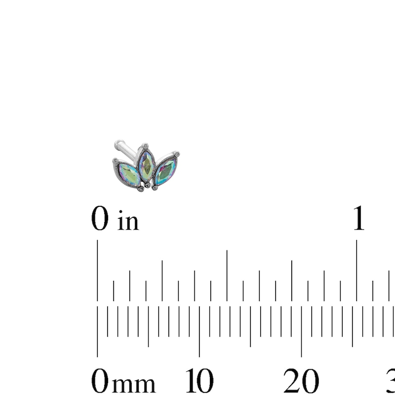 Main Image 3 of Stainless Steel CZ Lotus Flower and Studs Nose Set - 20G