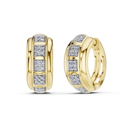 10K Gold 1/5 CT. T.W. Lab-Grown Diamond Stacked Huggie Hoops