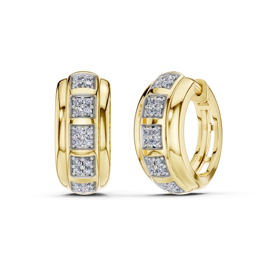 10K Gold 1/5 CT. T.W. Lab-Grown Diamond Stacked Huggie Hoops