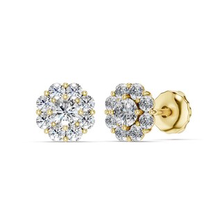 10K Gold 1/2 CT. T.W. Lab-Grown Diamond Round Cluster Studs