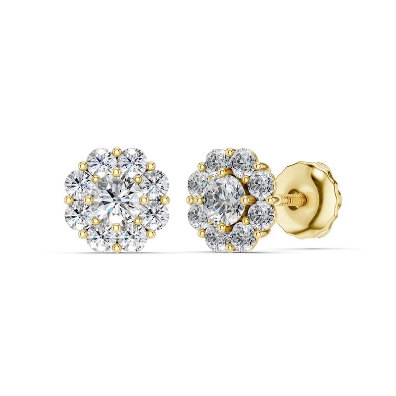 10K Gold 1/2 CT. T.W. Lab-Grown Diamond Round Cluster Studs