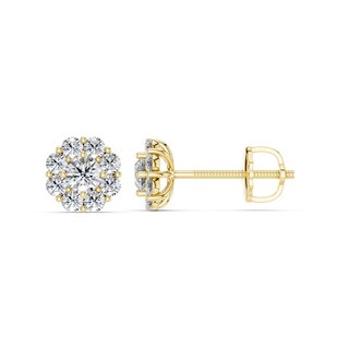 10K Gold 1/2 CT. T.W. Lab-Grown Diamond Round Cluster Studs