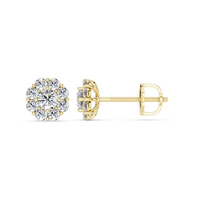 10K Gold 1/2 CT. T.W. Lab-Grown Diamond Round Cluster Studs