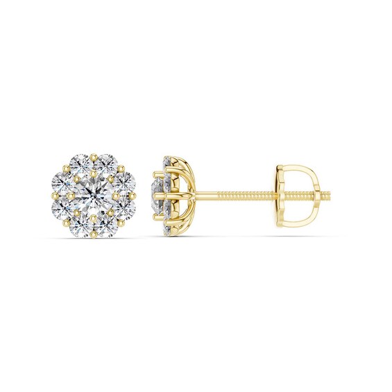 10K Gold 1/2 CT. T.W. Lab-Grown Diamond Round Cluster Studs