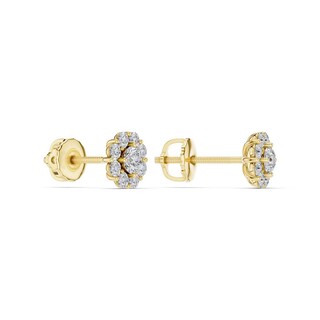 10K Gold 1/2 CT. T.W. Lab-Grown Diamond Round Cluster Studs