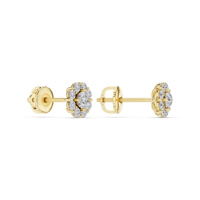 10K Gold 1/2 CT. T.W. Lab-Grown Diamond Round Cluster Studs