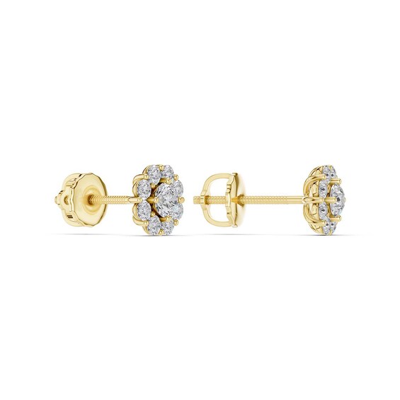 10K Gold 1/2 CT. T.W. Lab-Grown Diamond Round Cluster Studs