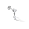 Thumbnail Image 1 of Solid Titanium CZ Round and Marquise Dangle Cartilage Stud - 18G 5/16”