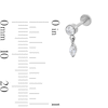 Thumbnail Image 2 of Solid Titanium CZ Round and Marquise Dangle Cartilage Stud - 18G 5/16”