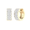 Thumbnail Image 1 of 10K Gold 1/5 CT. T.W. Lab-Grown Diamond Three Row Huggie Hoops