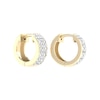 Thumbnail Image 3 of 10K Gold 1/5 CT. T.W. Lab-Grown Diamond Three Row Huggie Hoops
