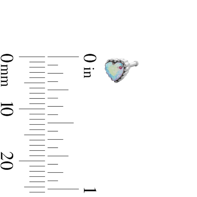 Main Image 3 of Solid Stainless Steel Multi-Color Heart CZ and White CZ Nose Stud - 20G