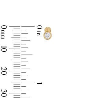 10K Gold CZ Cluster Bezel Flat Back Studs