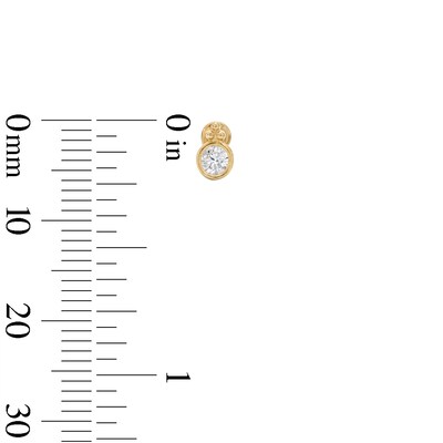 10K Gold CZ Cluster Bezel Flat Back Studs