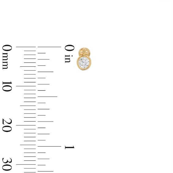 10K Gold CZ Cluster Bezel Flat Back Studs