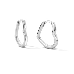 Sterling Silver Heart Huggie Hoops